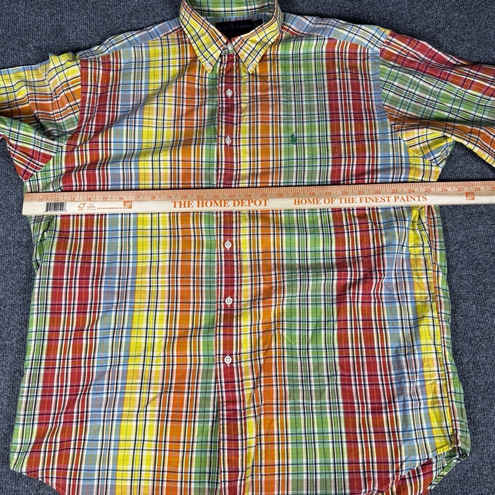 Polo Ralph Lauren Shirt Men's Large Blake Cotton Button‎ Down Plaid Short Sleeve - Picture 4 of 7